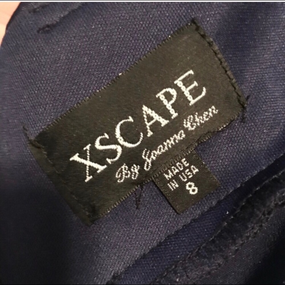 Xscape Strapless Navy Evening Gown - Picture 4 of 4